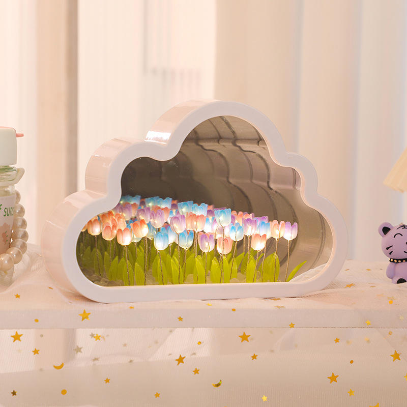 Modern Style Pretty Tulip Flowers Glass Light