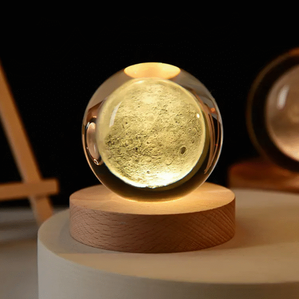 Solar System Warm Luminous Crystal Ball Glass Lamp