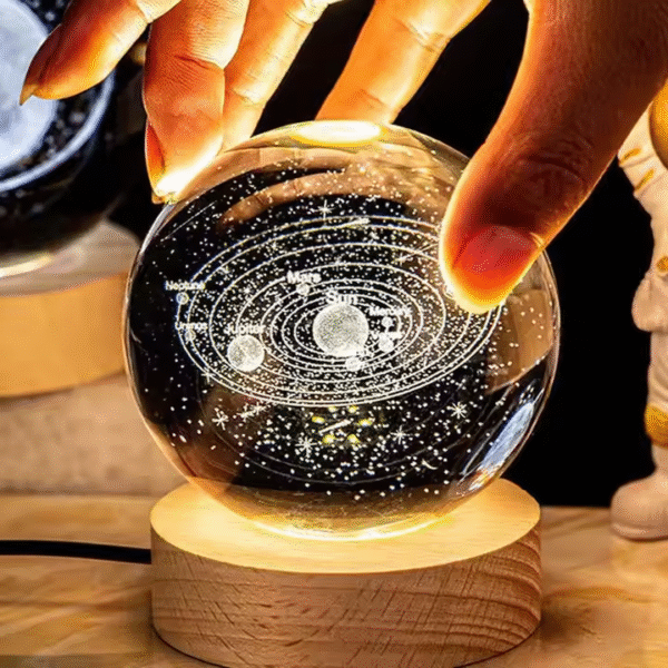 Solar System Warm Luminous Crystal Ball Glass Lamp