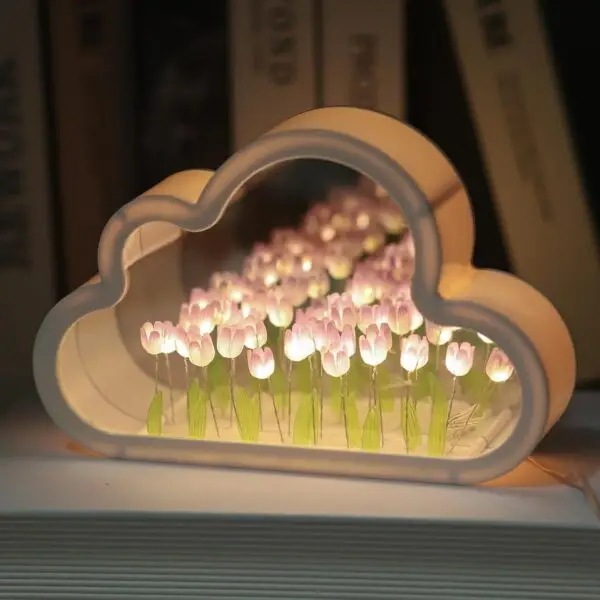 Modern Style Pretty Tulip Flowers Glass Light