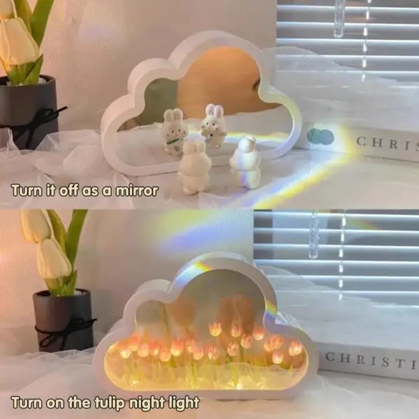 Modern Style Pretty Tulip Flowers Glass Light